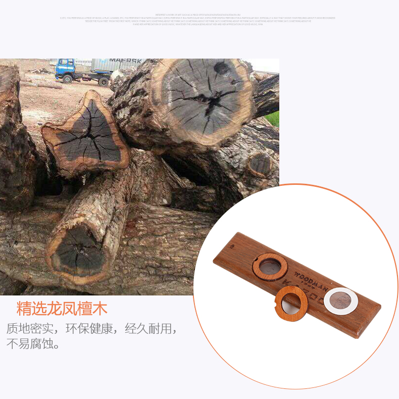 Boutique kazoo thẻ gỗ nhóm nhạc cụ chơi sáo cấp độ kazoo kazoo thẻ kim loại ukulele chính hãng - Nhạc cụ phương Tây