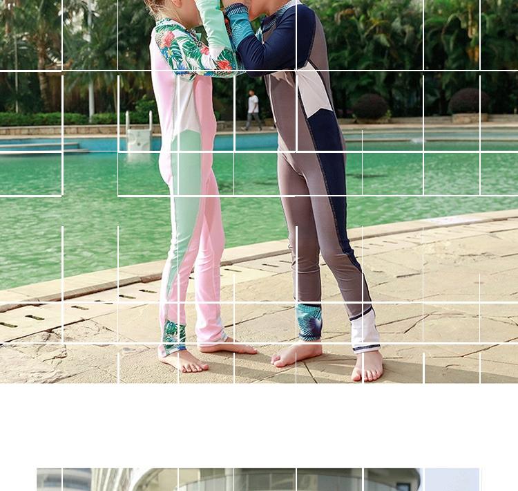 2019 New Children Áo tắm Wetsuit Kem chống nắng Beach Mặc Anh chị em Áo tắm One Piece Hot Spring Trẻ em 04JC - Đồ bơi trẻ em
