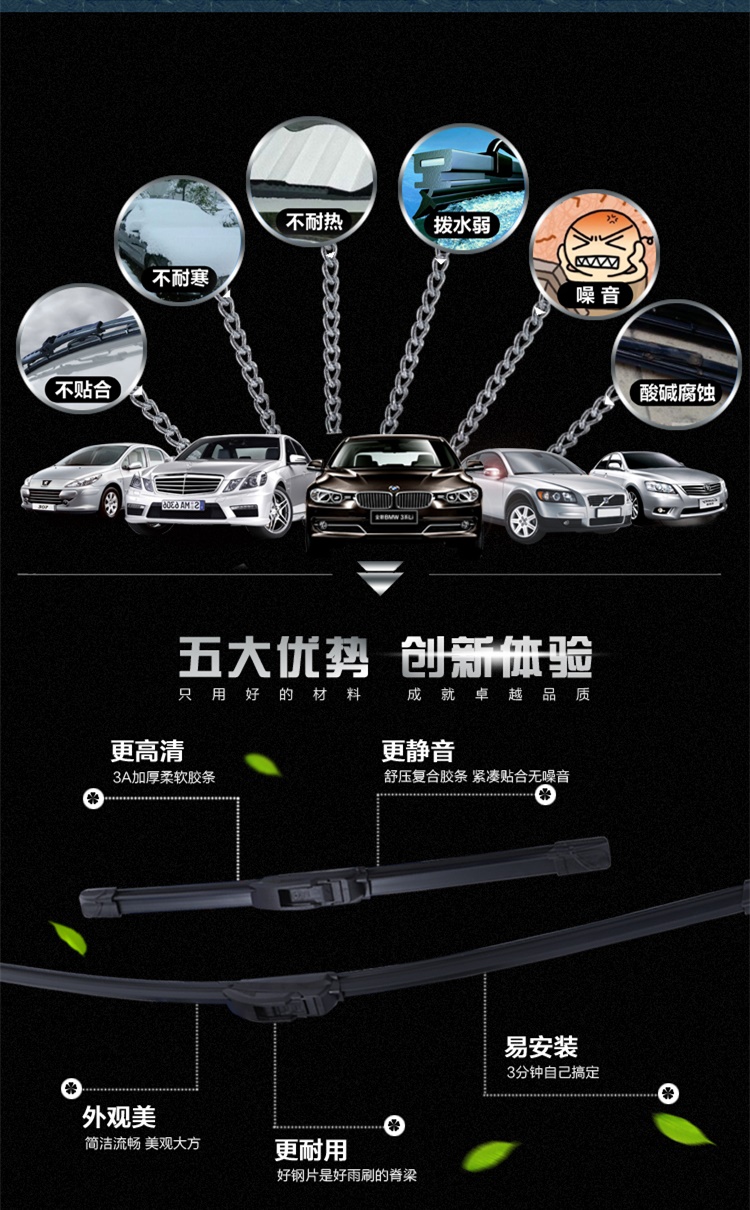 FAW Jiabao T50 Lưỡi gạt nước không xương V77 Jiefang T80 V80 V70 Phụ kiện gạt nước chuyên dụng có lưỡi gạt nước - Gạt nước kiếng