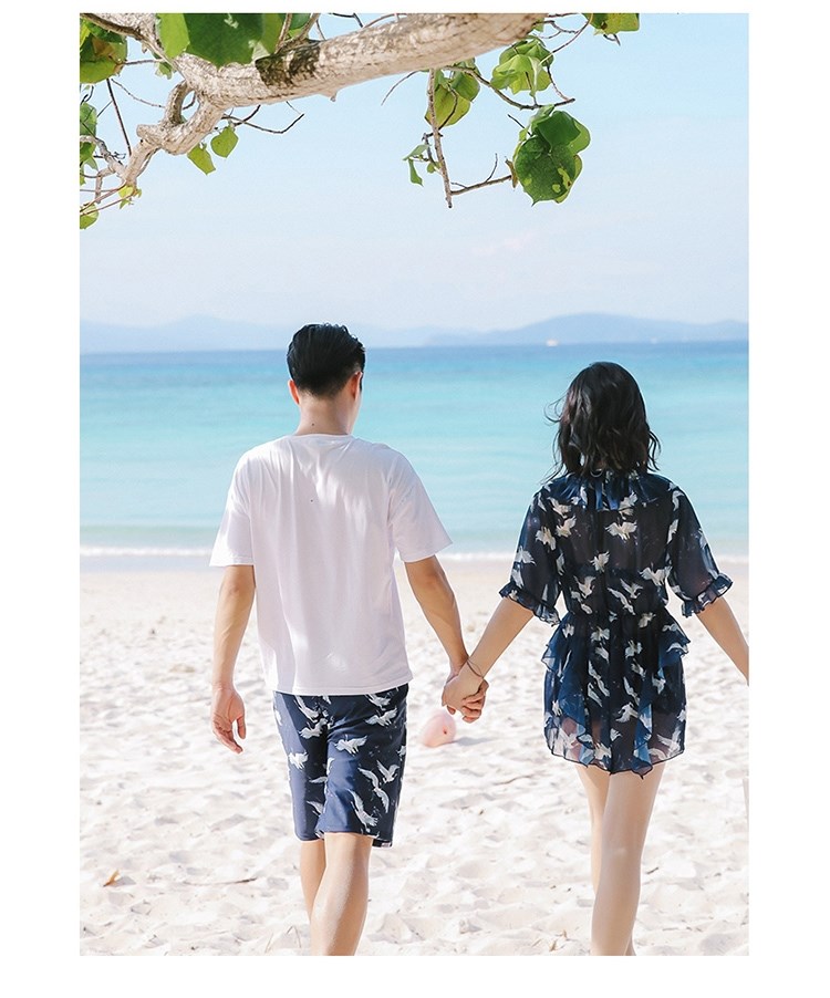 Thiên Tân cao cấp áo tắm nam quần bơi nam boxer suối nước nóng năm điểm cộng với quần bơi size đôi bơi lội bãi biển - Quần bãi biển