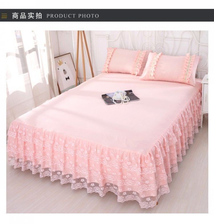 Phiên bản Hàn Quốc của váy ngủ ren mùa hè một mảnh khăn phủ giường gió công chúa mùa hè Bộ trải giường chống trượt 1.5 / 1.8m - Váy Petti
