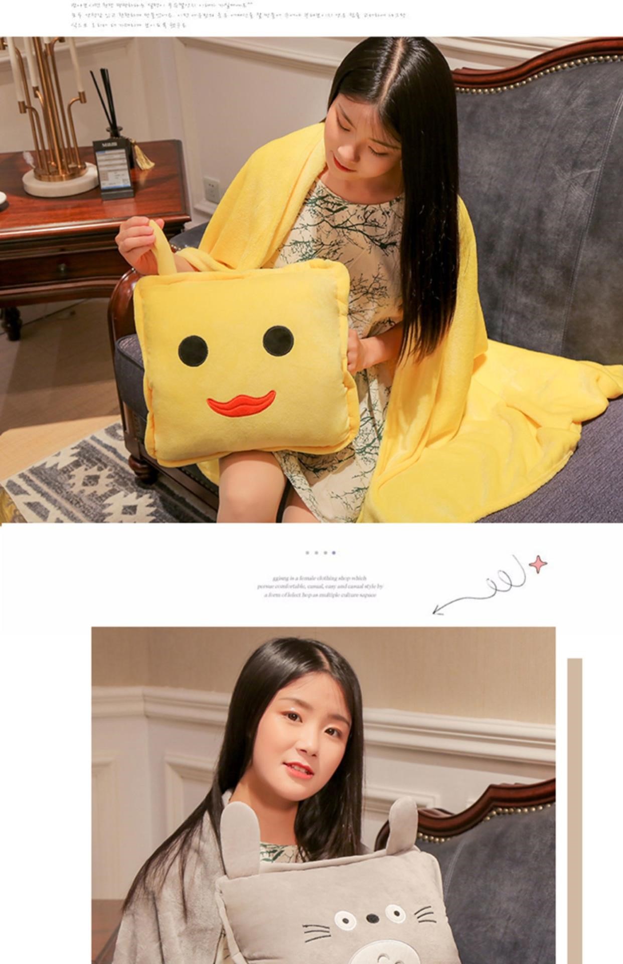 Chăn ngủ trưa văn phòng chăn đơn ngủ trưa chăn nhỏ có thể được cất giữ sofa bọc chăn gối chăn giải trí - Ném / Chăn