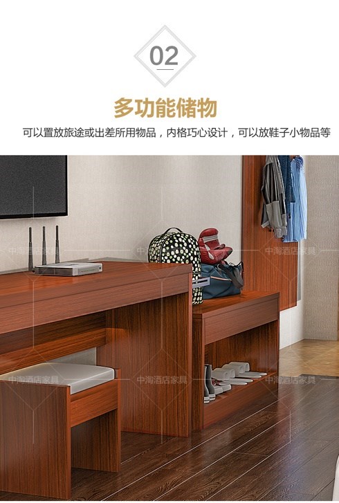 Quý Dương nội thất khách sạn cao cấp hiện đại tối giản tủ tivi kết hợp phòng tiêu chuẩn phòng khách trọn bộ bàn ghế khách sạn B&B nhanh - Nội thất khách sạn