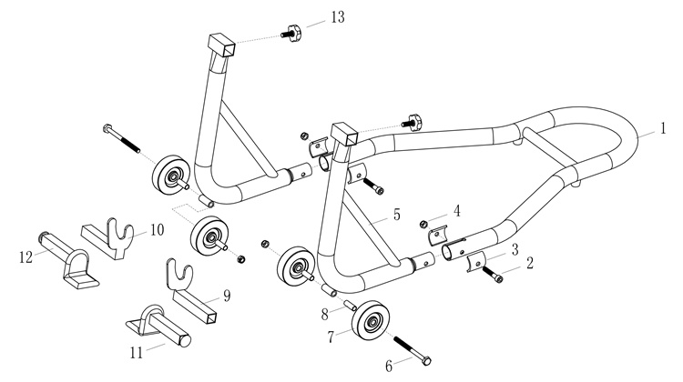Máy móc hạng nặng mới khung hỗ trợ bánh trước và bánh sau của xe gắn máy Khung đỗ xe nâng khung đỗ xe nâng và hạ dụng cụ bảo trì - Bộ sửa chữa Motrocycle
