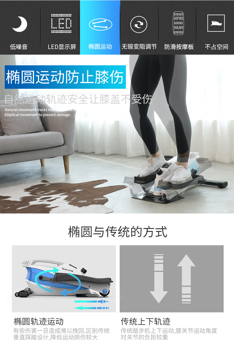 Máy giảm cân câm gia đình chính hãng stepper thiết bị tập thể dục mini đa chức năng máy đạp eo - Stepper / thiết bị tập thể dục vừa và nhỏ