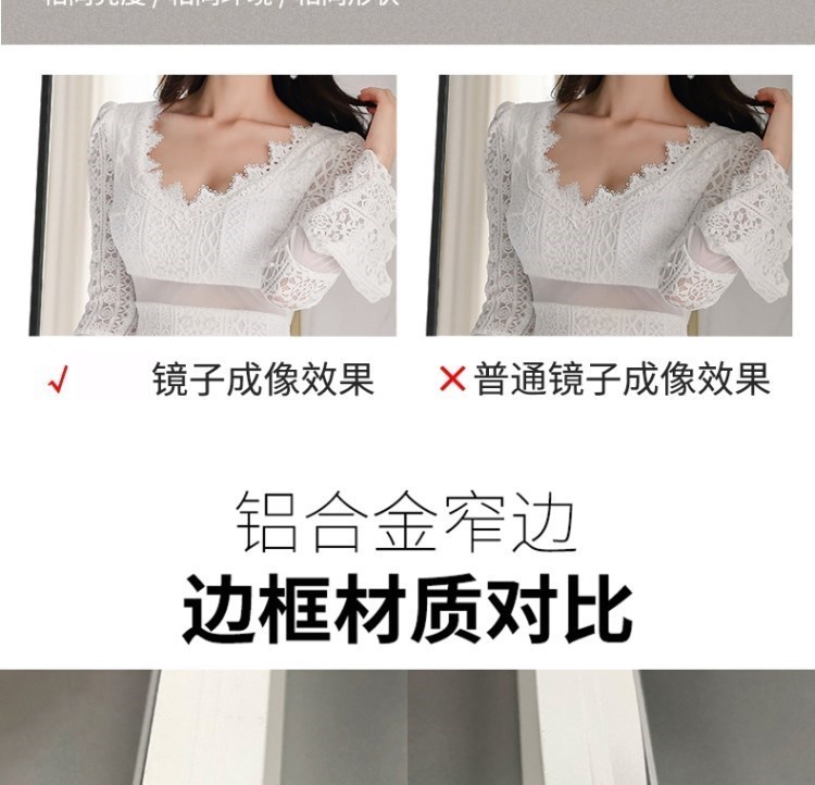 Gương soi toàn thân gương trang điểm gương trang điểm gia dụng nhỏ bằng gạch men trẻ em treo tường mặt dây chuyền phòng tắm ba chiều dễ thương - Gương