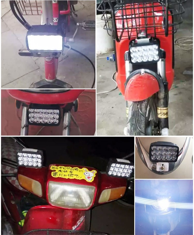 Ánh sáng xe máy siêu sáng sửa đổi ánh sáng xe điện bóng đèn chiếu điểm 12v48v 60v72v80v không thấm nước - Đèn xe máy