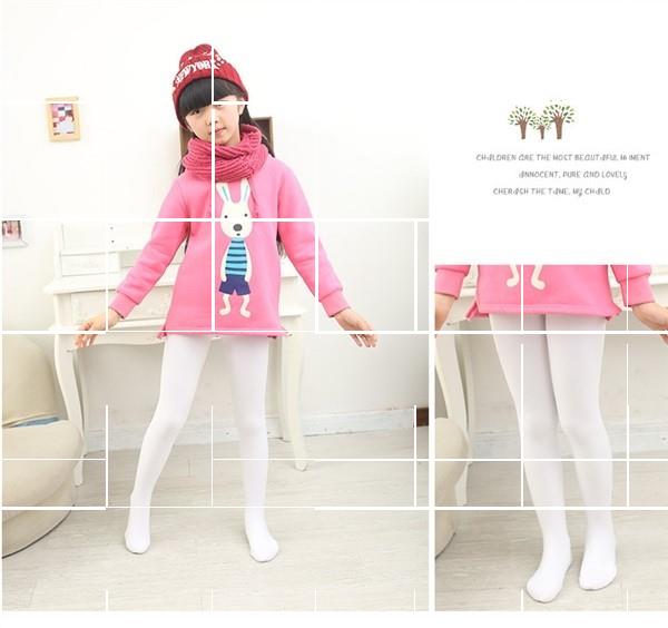Người lớn Big Kids Quần lót cộng với nhung dày mùa thu Sinh viên màu trắng Stockings Dance Girl leggings Xiêm - Xà cạp