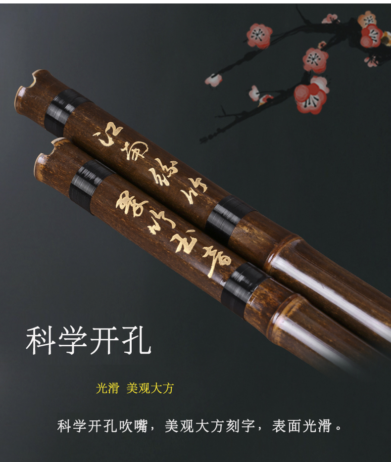 Sáo trúc tím cao cấp sáo ngắn chuyên nghiệp Dongxiao mới bắt đầu Sáo trúc cổ G-tune Nhạc cụ F-tune Nhạc cụ sáo ngắn gửi phụ kiện - Nhạc cụ dân tộc