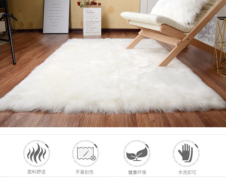 Hiện đại đơn giản sang trọng thảm tròn phòng ngủ thảm đầu giường ghế sang trọng thảm giả len gương thảm trải sàn - Thảm