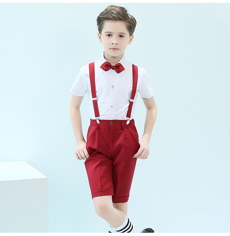 Trang phục piano cậu bé ăn mặc phù hợp với mùa hè trang phục biểu diễn của trẻ em trang phục hoa cô gái ăn mặc nam chủ nhà mùa hè - Váy trẻ em