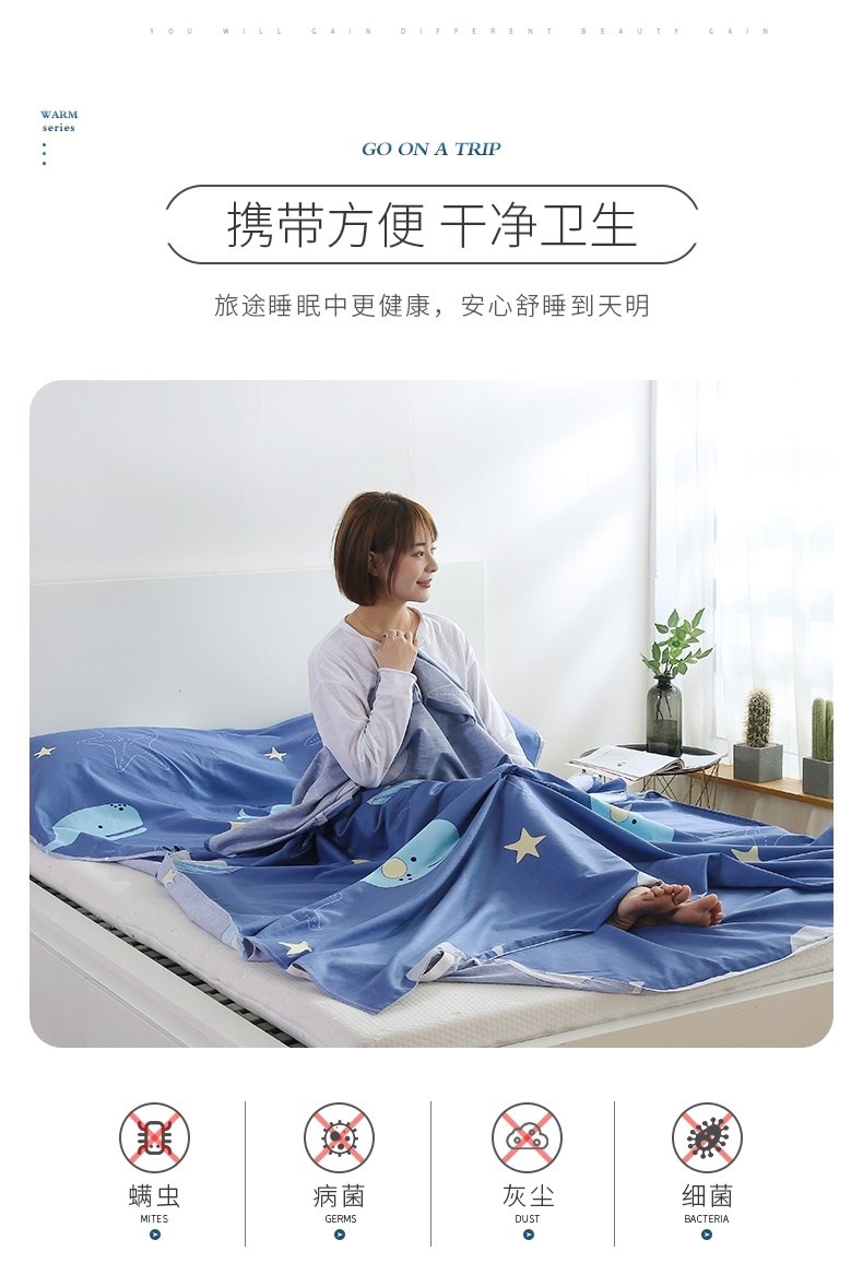 Khách sạn Cotton Túi ngủ Bẩn Du lịch Giường ngủ Khách sạn Du lịch Đôi Vỏ chăn Dơ Bẩn Tấm di động một mảnh - Túi ngủ