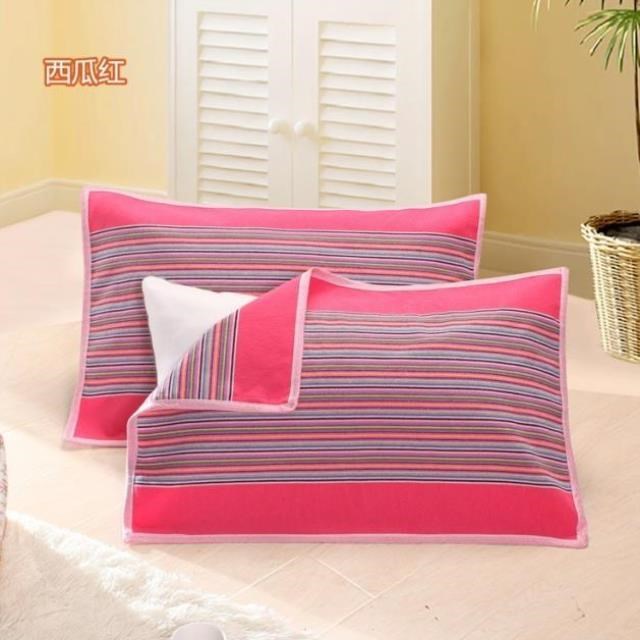Vải lanh Cặp vợ chồng mới cưới mới được thấm hút Quần áo thời trang Vải của nam giới và phụ nữ Mồ hôi mới Phổ thông mỏng Đơn thô Một đôi Khăn gối Trẻ em - Khăn gối