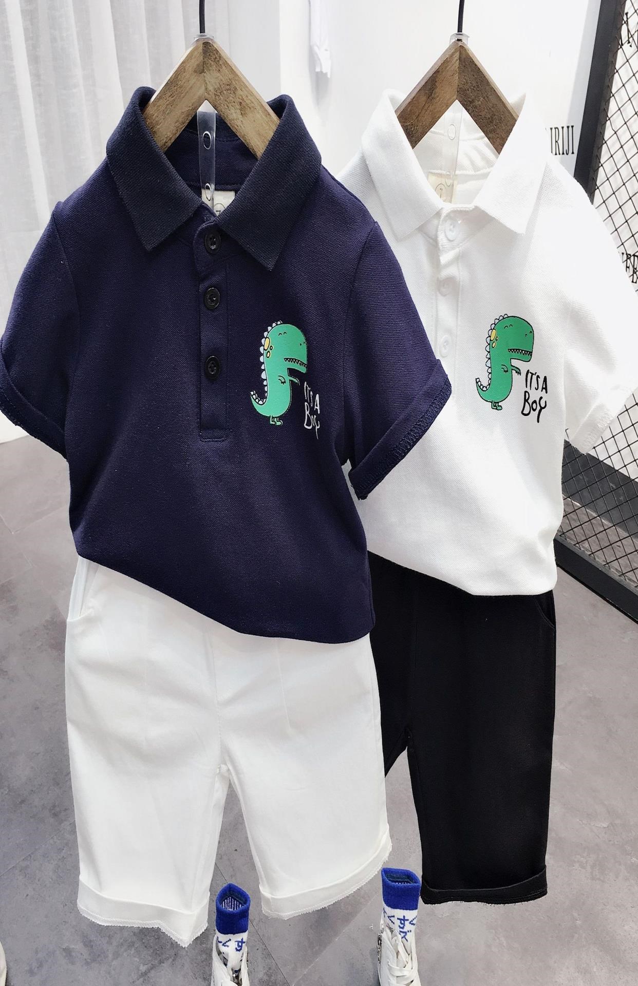 3 tuổi 2 quần áo trẻ em bé trai quần áo mùa hè bộ quần áo trẻ em hợp thời trang 5 quần áo trẻ em 7 ve áo Polo 2020 phong cách mới 4 phong cách nước ngoài 6 - Khác