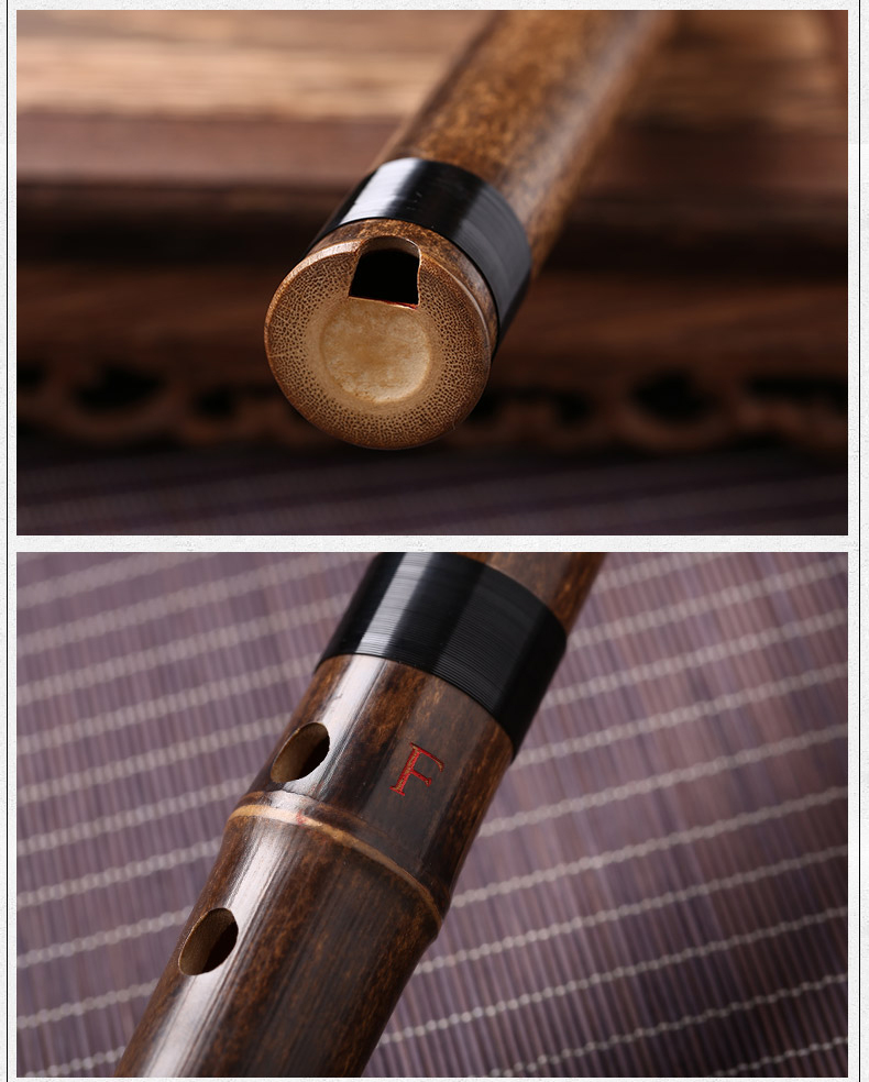 Xưởng tre lụa xịn chơi chuyên nghiệp sáo trúc tím, sáo một lỗ, nhạc cụ Xiao ngắn tinh luyện, G và F, tám lỗ và sáu lỗ - Nhạc cụ dân tộc