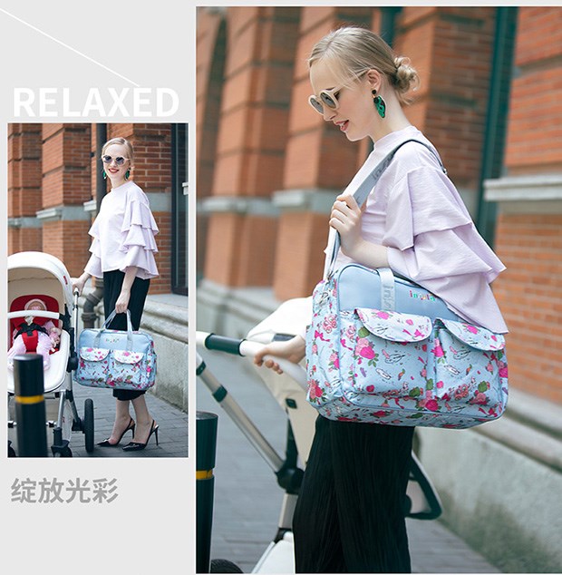 Xiaoyangs mommy baby bag dung lượng lớn ra khỏi túi mẹ thời trang phụ nữ mang thai túi du lịch mẹ bé đa chức năng - Túi / túi Baby