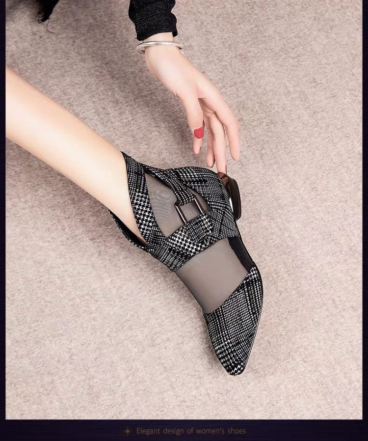 Chất lượng cao bốn mùa phong cách mới bốt lưới phẳng nữ Baotou phụ nữ phẳng lưới gạc rỗng thời trang giày phụ nữ giày bốt ngắn - Kính râm