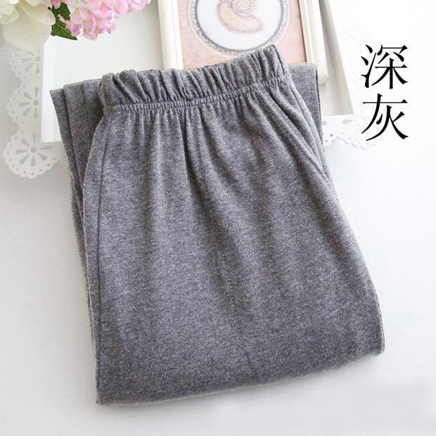 Quần cotton cho người trung niên và cao tuổi, quần pyjama lụa cotton mùa hè, quần dài ở nhà màu trơn cho nữ, quần lụa cotton mỏng cho nam - Quần tây