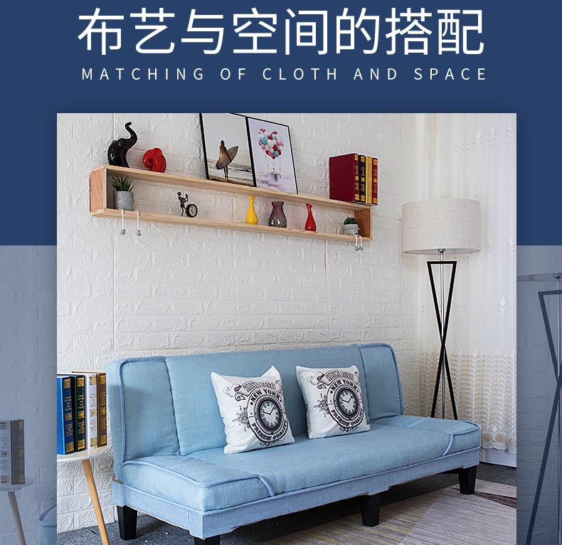 Sofa căn hộ nhỏ giường gấp đơn giản hiện đại phòng khách đa năng đơn giản đơn đôi gấp ba sofa vải - Ghế sô pha