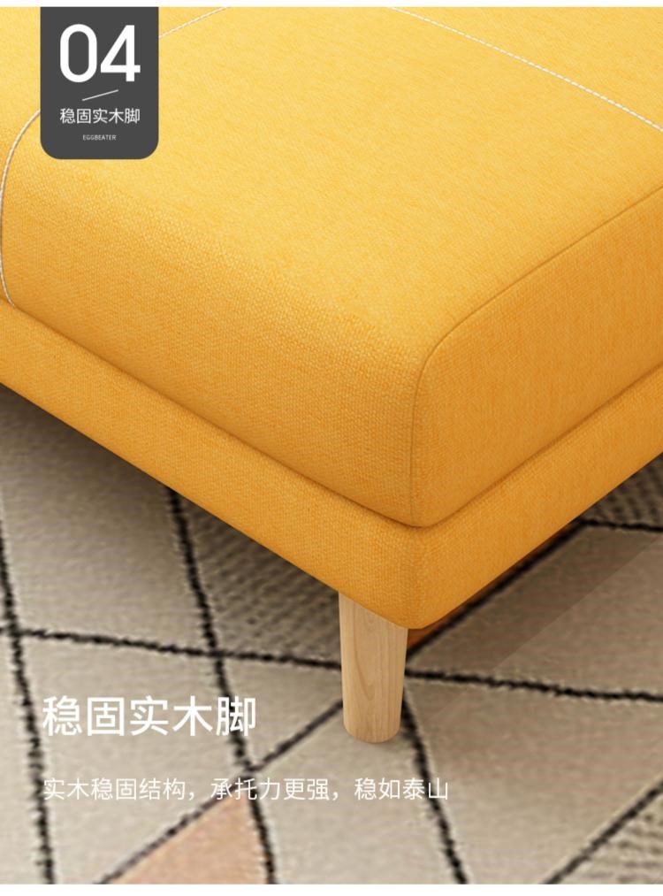 Sofa vải Bắc Âu căn hộ nhỏ có thể gấp lại sofa giường đôi sử dụng đôi đơn giản cho thuê phòng lười sofa phòng khách - Ghế sô pha