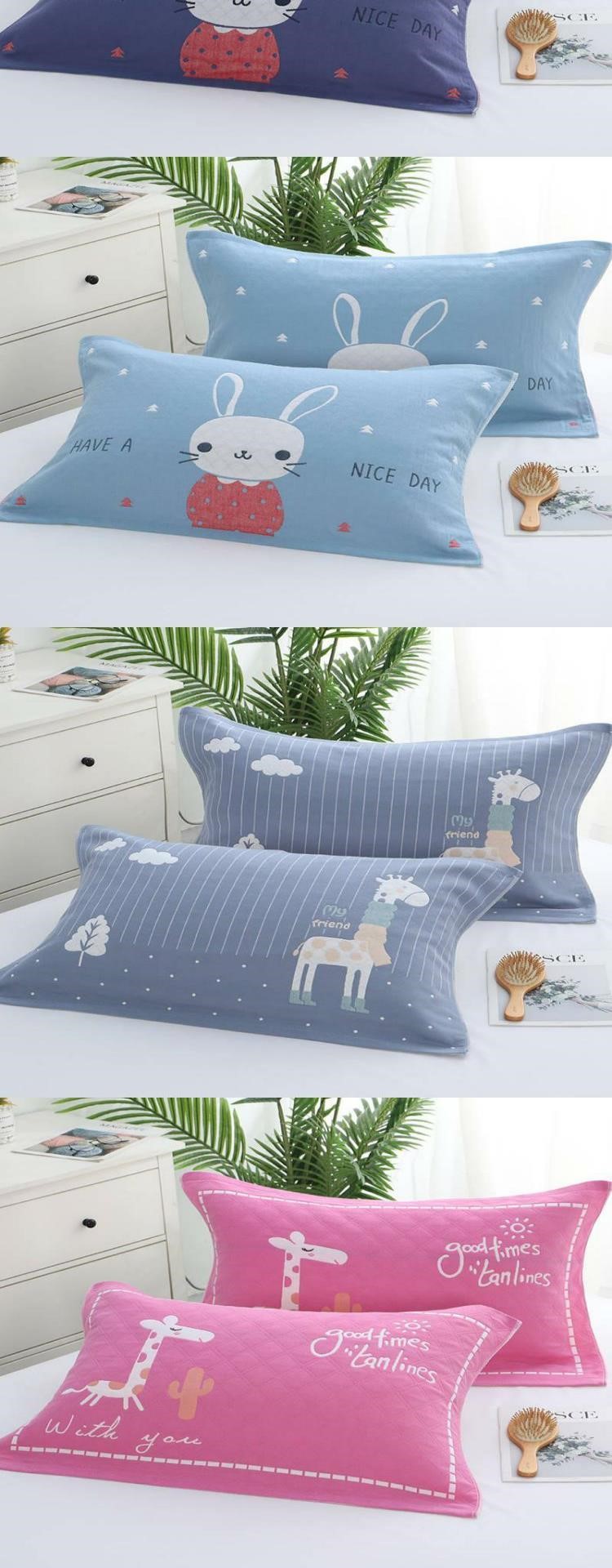 Gối khăn bông gạc khăn gối cho cặp vợ chồng thêm người lớn không có chất huỳnh quang khăn gối - Khăn gối