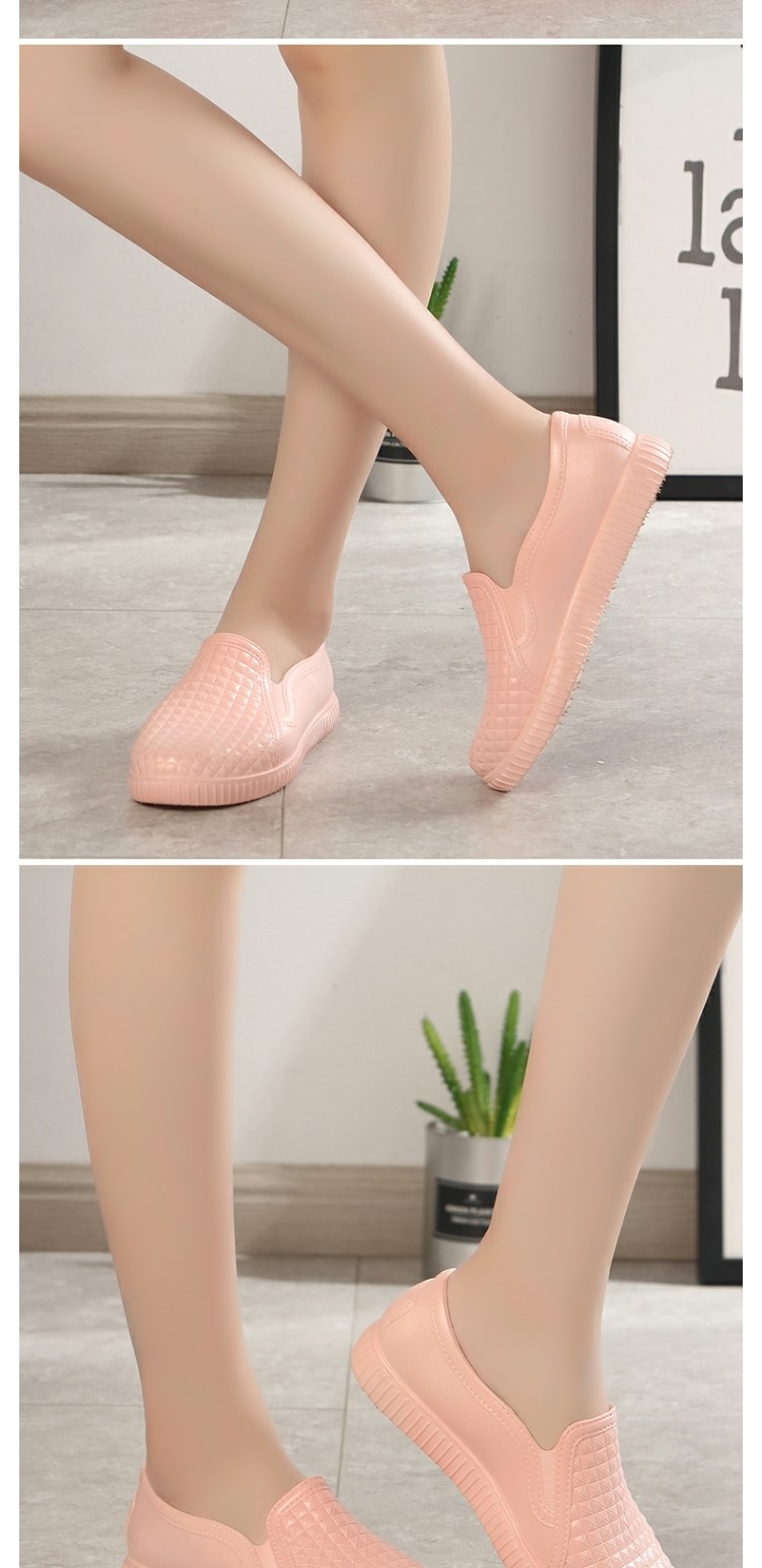 Giày đi mưa thạch nữ Thời trang Hàn Quốc ủng đi mưa ống ngắn không thấm nước giày nhà bếp giày làm việc chống trượt giày cao su thoáng khí phụ nữ - Rainshoes