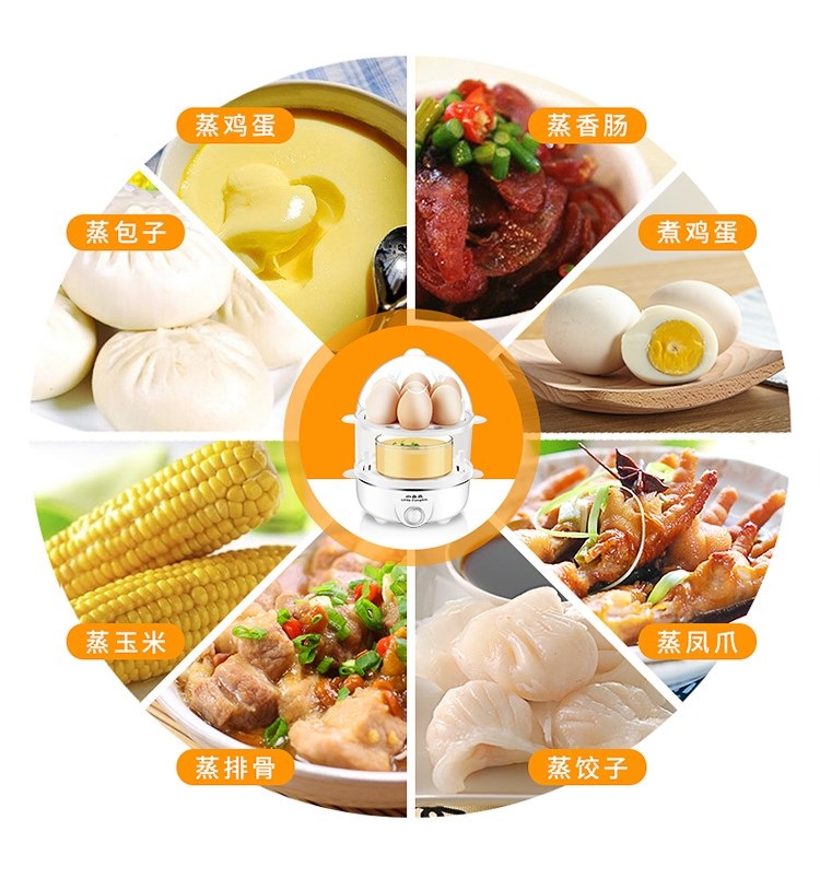 Nồi hơi trứng hấp Máy tự động Tắt nguồn gia đình Mini Máy luộc trứng nhỏ Bữa sáng Tạo tác 1 người - Nồi trứng