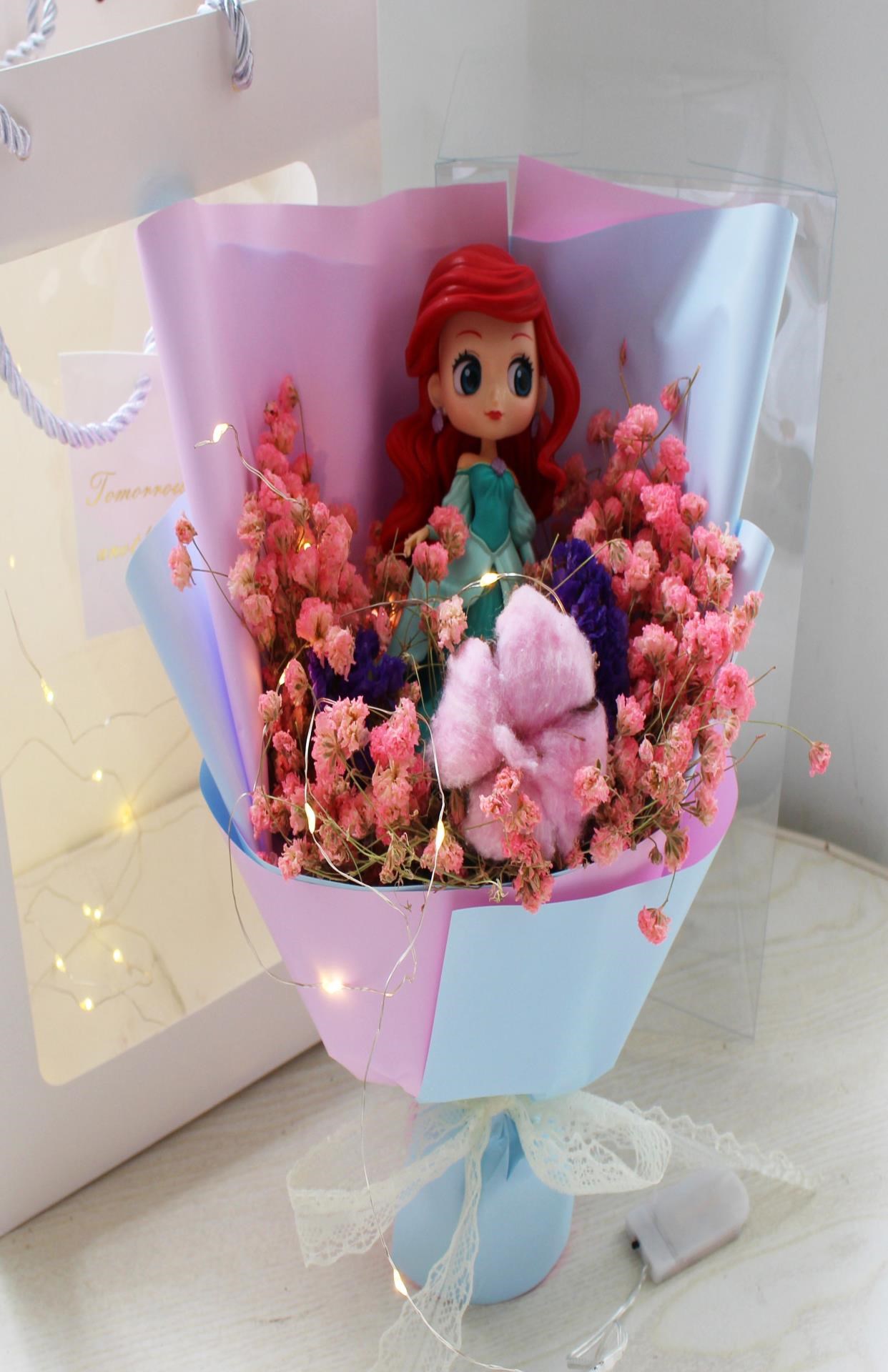 Bó hoa dành cho trẻ em Bạch tuyết Nàng tiên cá Bó hoa hoạt hình cho bạn gái Bé gái ngày lễ tình nhân Quà tặng sinh nhật - Hoa hoạt hình / Hoa sô cô la