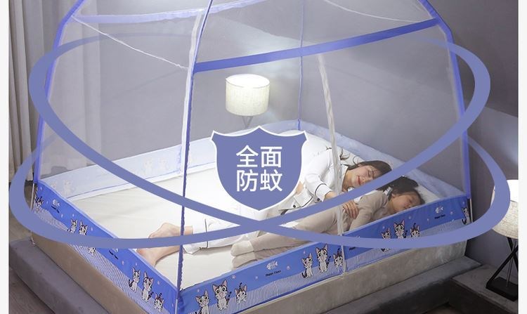 Giá đỡ Summer Palace Mái vòm Cửa mở Phòng ngủ tập thể 1,8 Loại giường Ngủ Màn ngủ 0,9 Nâng cao chiều cao Màn chống muỗi được mã hóa có đáy - Lưới chống muỗi