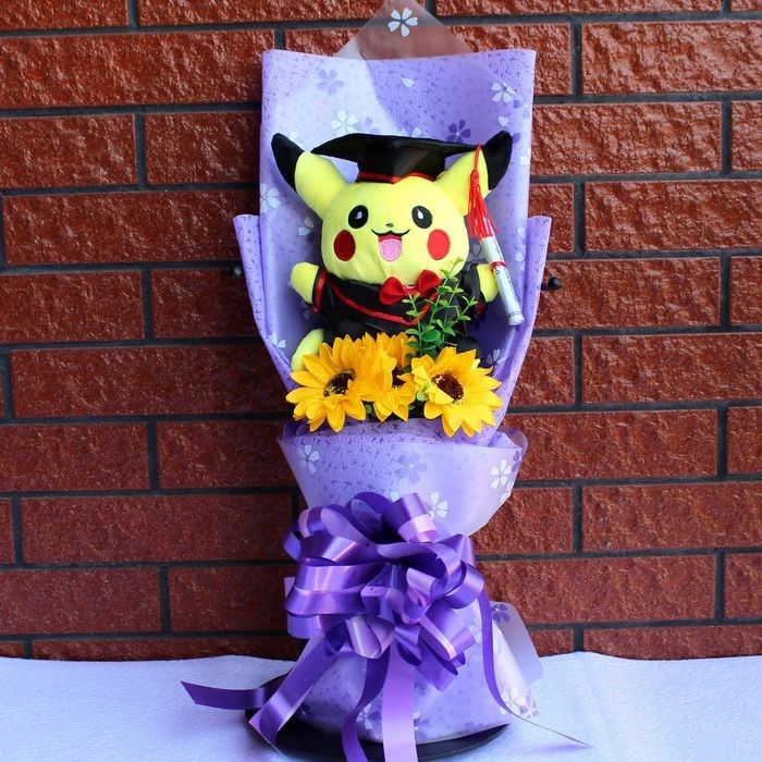 Bọt biển Pikachu Bao Búp bê tốt nghiệp Ngày lễ tình nhân Tự tay bạn cùng phòng Bó hoa Bạn gái cùng lớp Món quà sinh nhật - Hoa hoạt hình / Hoa sô cô la