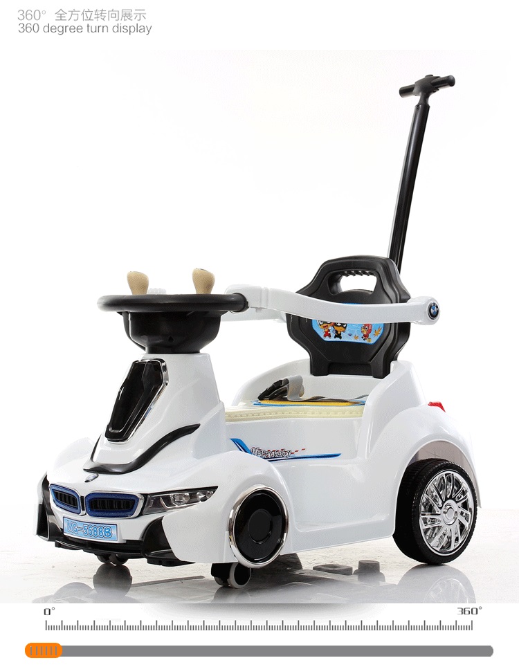 Xe ô tô điện trẻ em cao cấp, xe đẩy 4 bánh, xe tập đi bập bênh trẻ em có thể ngồi được, dẫn động kép có lắc tay điều khiển từ xa - Con lăn trượt patinet / trẻ em