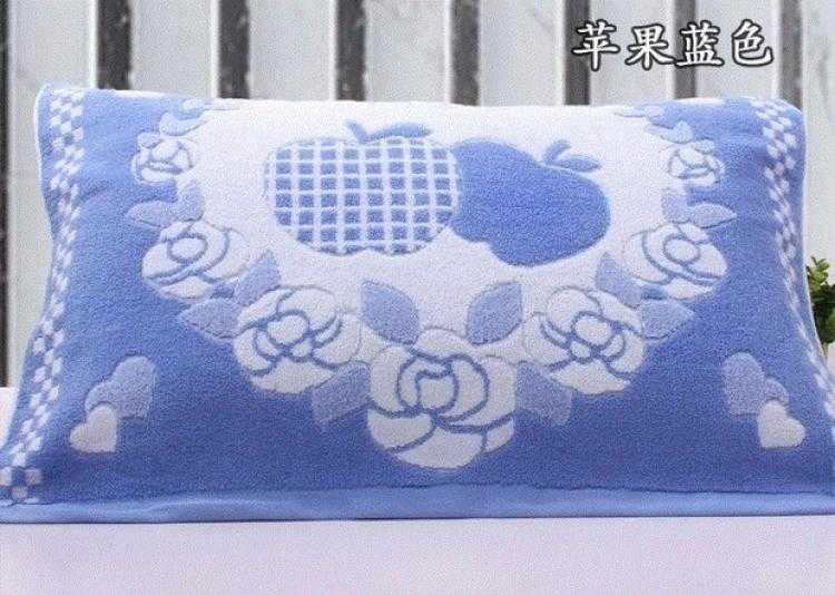 Khăn trải giường khăn gối khăn sợi cotton tinh khiết 0 bề mặt vải 2 gói cộng với độ dày W thoáng khí đôi mềm - Khăn gối