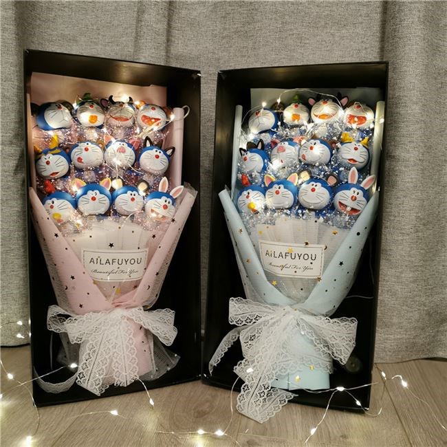 Đôrêmon Đôrêmon Doraemon Phim hoạt hình Búp bê Búp bê Bó hoa Hộp quà Ngày lễ tình nhân Cặp đôi Nam nữ Quà tặng sinh nhật - Hoa hoạt hình / Hoa sô cô la