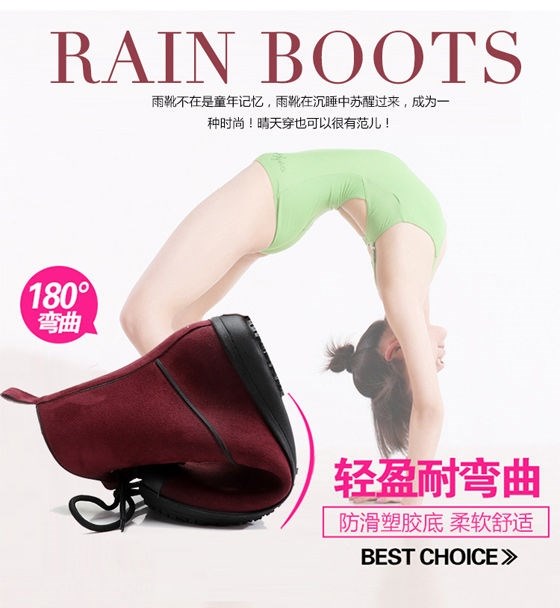Giày nước giày nữ giày chống trượt giày đi mưa ống thấp đầu giữa rửa xe giày làm việc giày chống trượt đi mưa nhà bếp giày cao su không thấm nước mùa xuân và mùa thu - Rainshoes