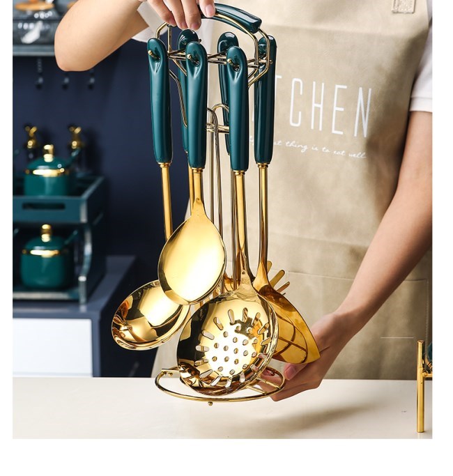 Đồ dùng nhà bếp bằng thép không gỉ Spatula đồ dùng nhà bếp Daquan xẻng bộ đồ dùng nhà bếp trọn bộ đồ dùng nấu ăn xẻng nấu ăn chống dính - Phòng bếp