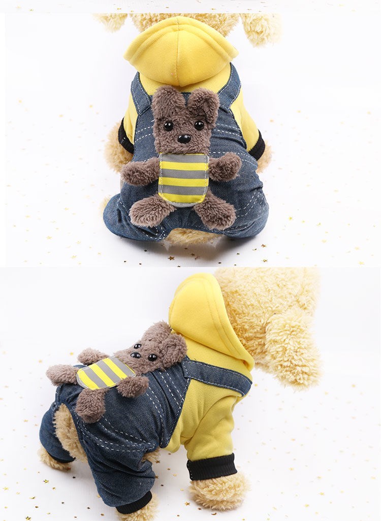 Quần áo cho chó con Teddy Bichon Corgi chiến đấu với những chú chó nhỏ vật nuôi cung cấp cho mèo quần áo dày quần áo mùa thu và mùa đông - Quần áo & phụ kiện thú cưng