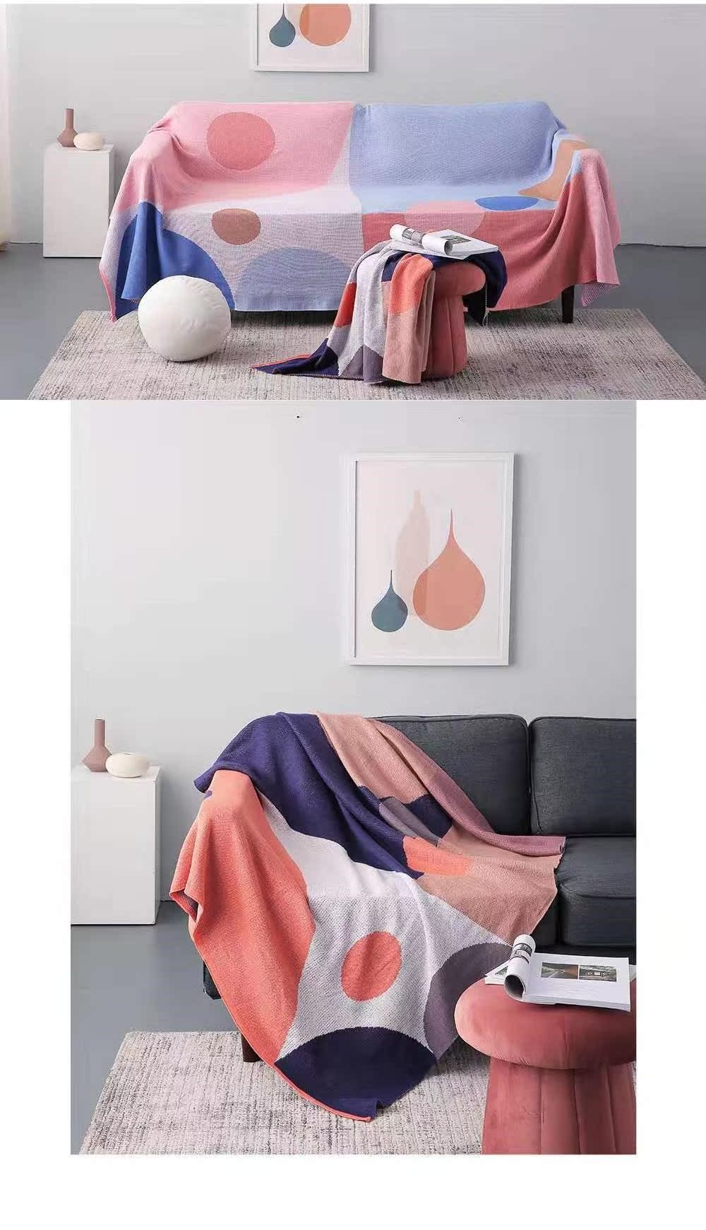 Chăn thư giãn, khăn sofa, chăn cuối giường, chăn sofa, khăn choàng, chăn, chăn dệt kim bằng bông Morandi Bắc Âu - Ném / Chăn