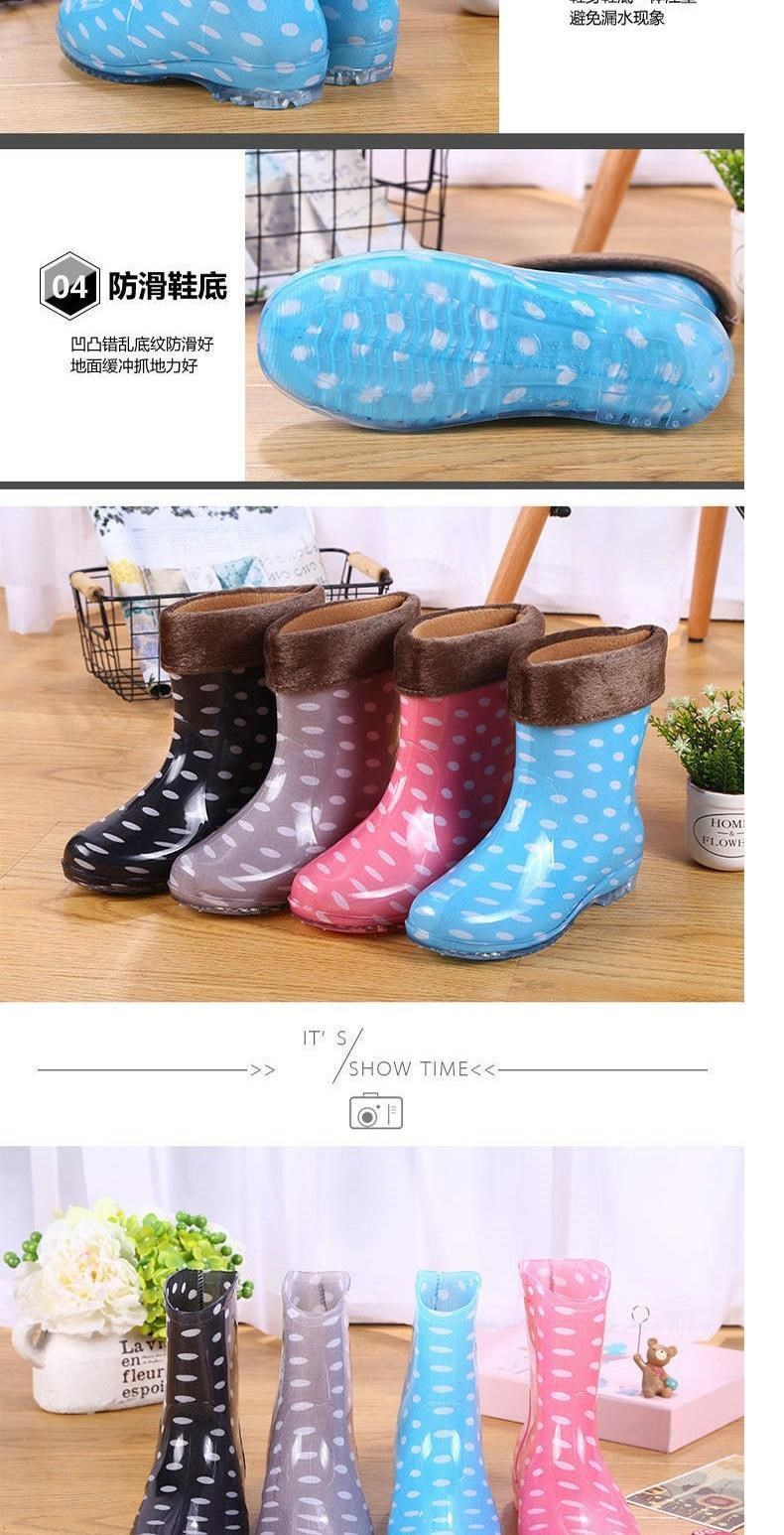 Bông sang trọng ủng đi mưa ủng đi mưa giày không thấm nước giày cao su ủng nước overshoes phụ nữ người lớn nhà bếp làm việc không trơn trượt ống ngắn để giữ ấm trong mùa đông - Rainshoes