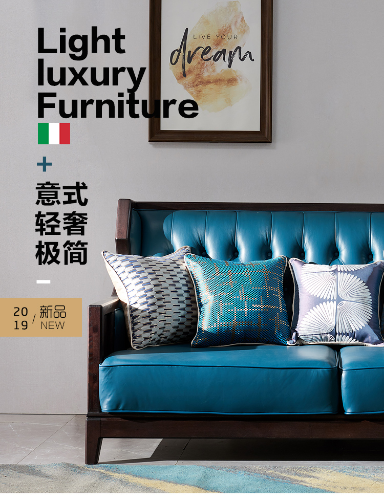 Ghế sofa gỗ rắn kiểu mới Trung Quốc gỗ sáp dầu bảo vệ môi trường gỗ tần bì biệt thự lớp đầu tiên da căn hộ lớn ghế sofa phòng khách - Ghế sô pha