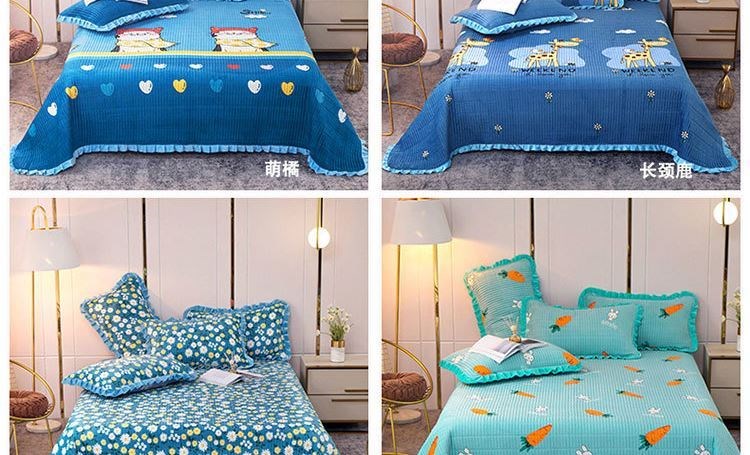 Móc nhung Pháp nhung pha lê trải giường nhung phong cách Châu Âu chần bông tatami Âu Mỹ Chăn ga gối đệm 1,8m Bốn mùa - Trải giường