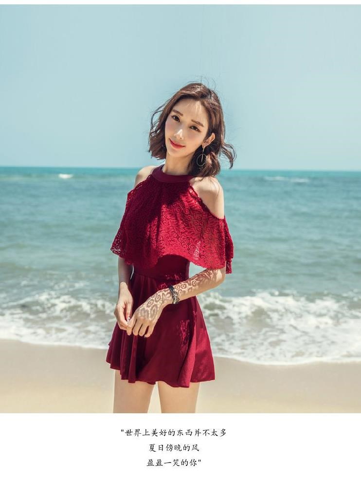 Thu thập thời trang gợi cảm tươi mát đệm ngực trong áo tắm của phụ nữ thắt lưng thép hỗ trợ với đệm ngực một mảnh thanh niên mùa hè đen - Bộ đồ bơi One Piece