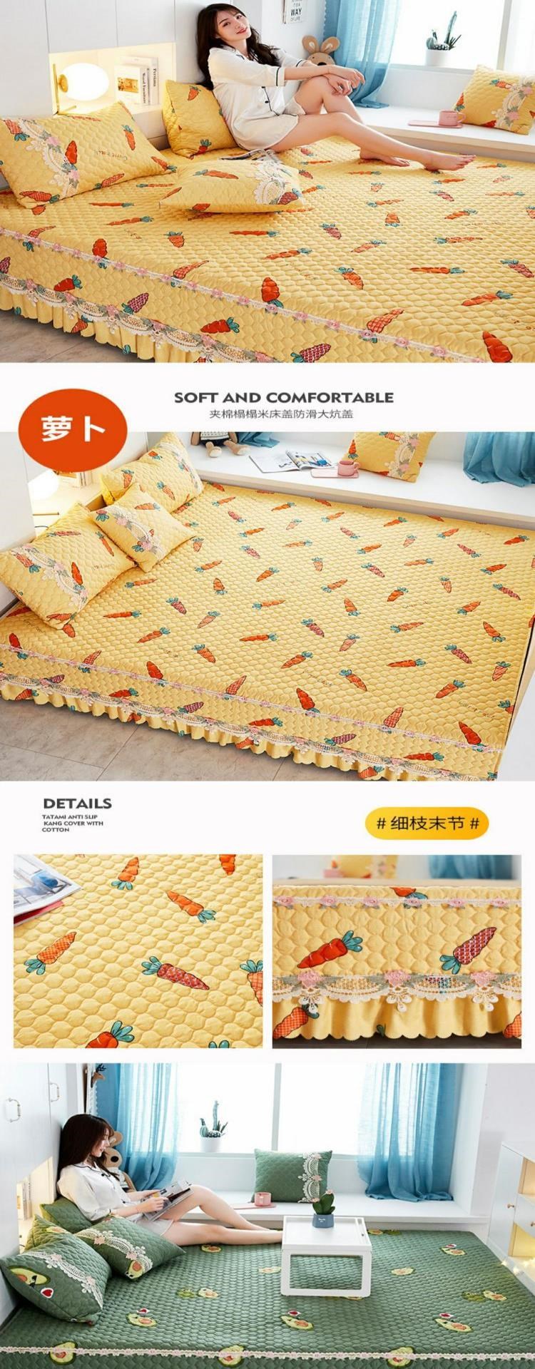 Đệm trải giường lớn Kang lớn trải chiếu tatami bốn mùa hai mặt giường trải chiếu tatami một mặt váy trải giường bốn mùa phổ quát - Trải giường