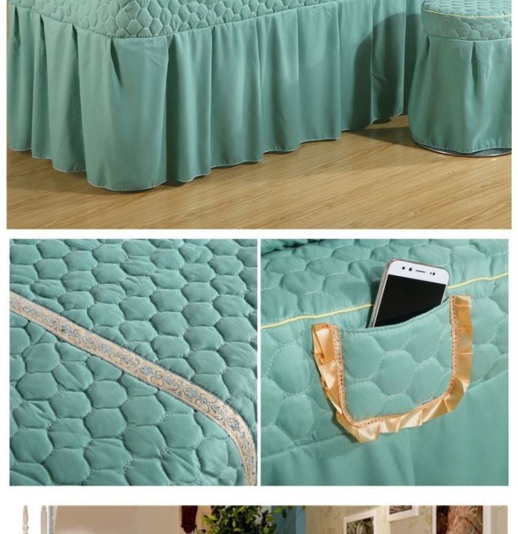 Bộ trải giường đẹp bốn mảnh mới vải lanh thoáng khí không lỗ vỏ chăn massage khăn trải giường đặc biệt màu xám vàng bền - Trang bị tấm