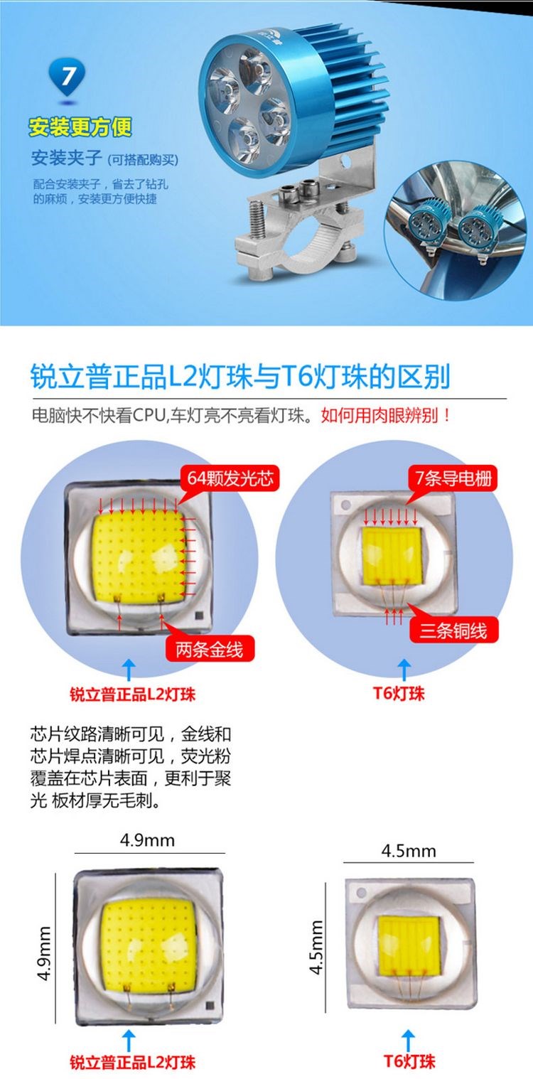 Đèn ô tô ánh sáng mạnh siêu sáng xe đạp điện đèn led xe máy điện đèn led xe ắc quy đèn xe sửa đổi - Đèn xe máy