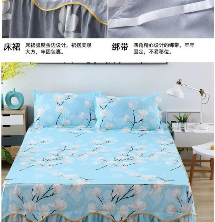 Phong cách mới váy ngủ kiểu công chúa cotton ren trải giường tạp dề dày hơn một mảnh mùa hè giường nhóm trải giường chống trượt. - Váy Petti