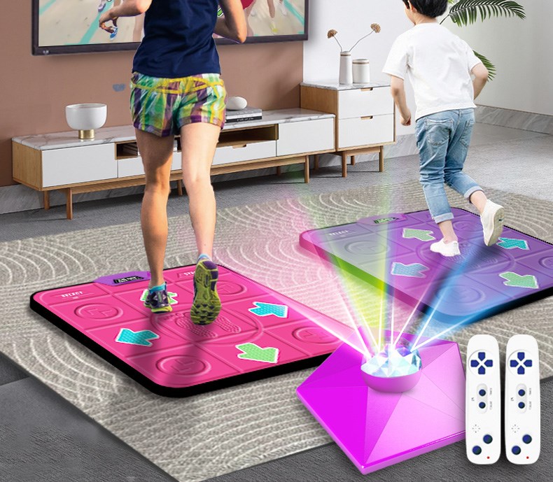 Thảm tập nhảy đôi không dây máy tính gia đình TV giao diện sử dụng kép somatosensory máy tập nhảy giảm cân chạy trò chơi chăn - Dance pad