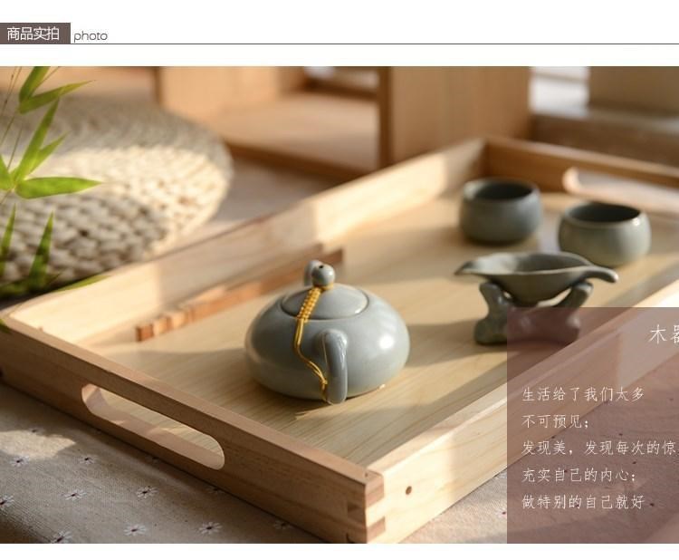 Đĩa gỗ đặc kiểu Nhật Khay chữ nhật khay trà sáng tạo khay trà khay trà lớn khay trà trái cây 40 * 60 - Tấm