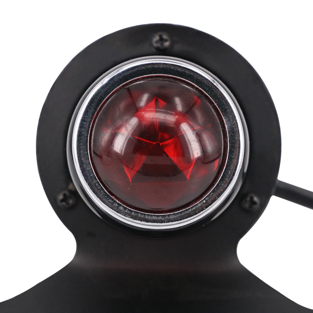 Phụ kiện xe máy sửa đổi retro phổ quát phanh tròn toàn kim loại chạy đèn cảnh báo đèn hậu ruby ​​đèn hậu - Đèn xe máy