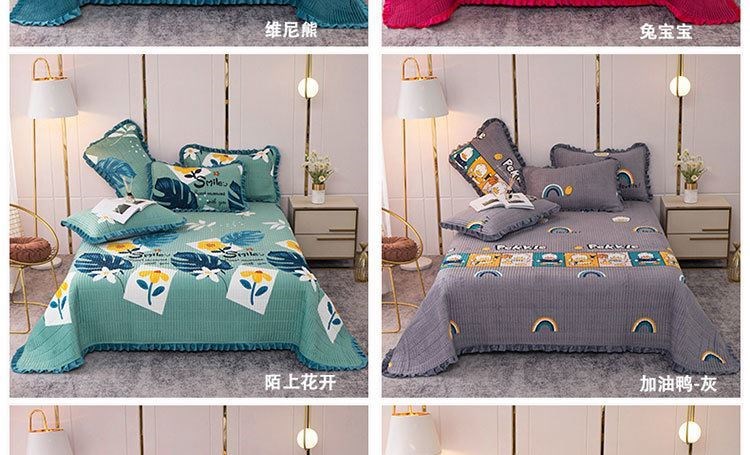 Móc nhung Pháp nhung pha lê trải giường nhung phong cách Châu Âu chần bông tatami Âu Mỹ Chăn ga gối đệm 1,8m Bốn mùa - Trải giường