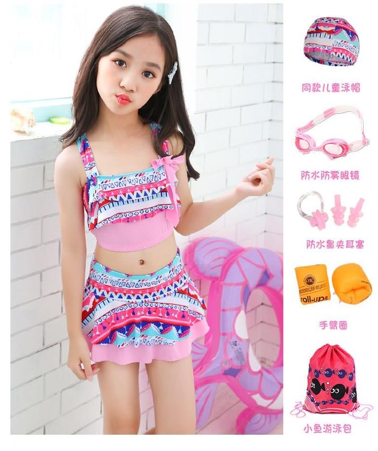 Đồ bơi bé gái kiểu dáng nước ngoài Đồ bơi trẻ em xẻ tà mới, đồ bơi bé gái, đồ bơi một mảnh thời trang trẻ em lớn - Bộ đồ bơi của Kid